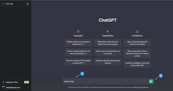 Sử dụng ChatGPT trên máy tính