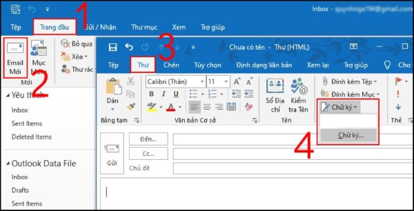 Tạo chữ ký email trên Outlook