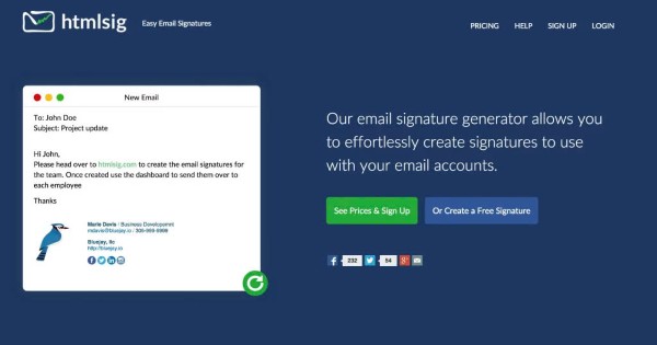 Tạo chữ ký email trên HTMLSIG