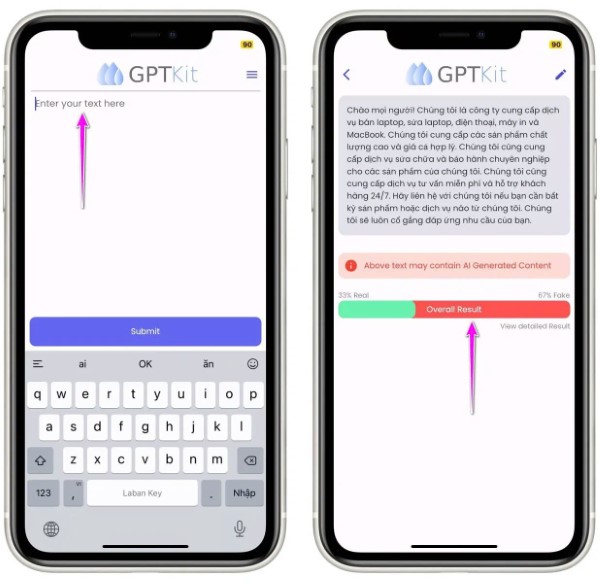 GPTKit AI Text Detector (iOS)