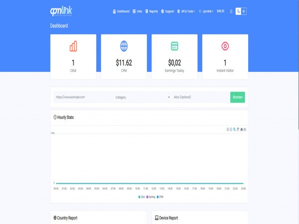 CPMlink.net nổi tiếng với mức CPM khá cao và hấp dẫn