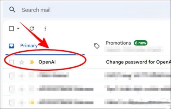 Mở email từ OpenAI