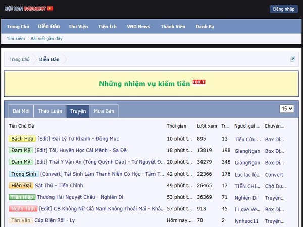 Việt Nam Overnight là một cộng đồng lớn về dịch truyện online kiếm tiền
