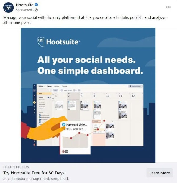 Mẫu CTA của Hootsuite