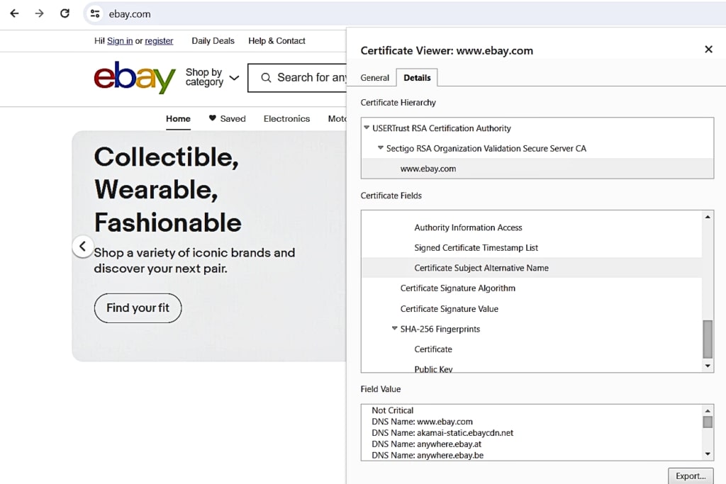 Subject Alternative Names (SANs SSL)